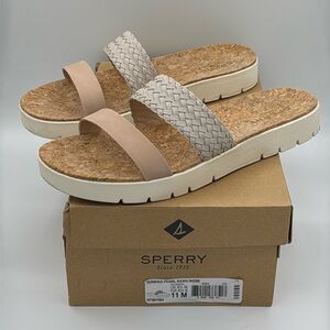 Sperry Top-Sider womens Sunkiss Pearl ivory/rose sandals slides size 11 M.